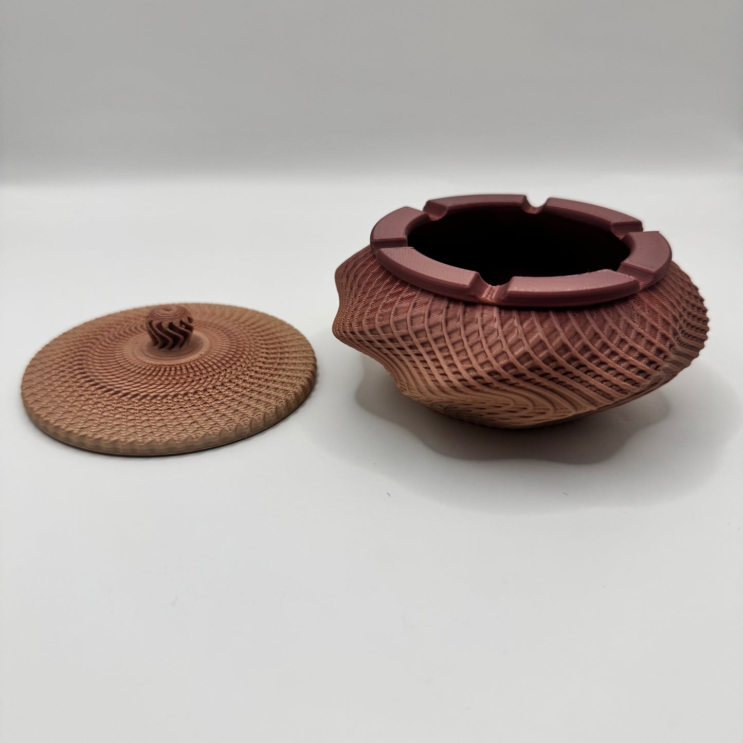 Rose Gold Oriental Ashtray with lid